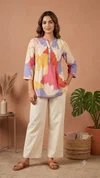 K 1280 By Naisha Cotton Printed Pintucks Ladies Tops 